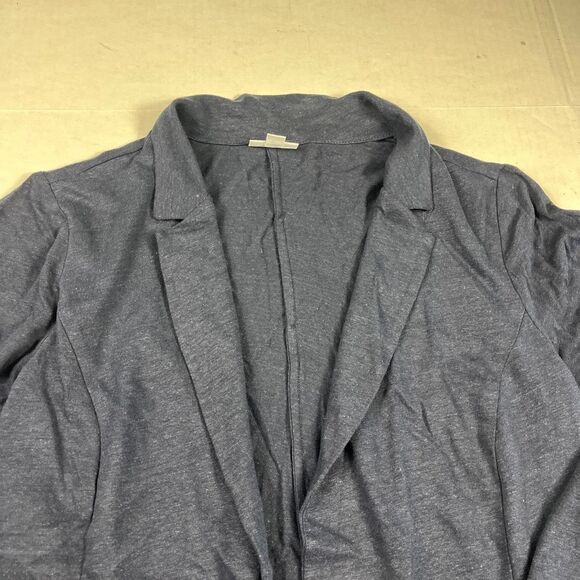 J.Jill Linen Blend Blazer Blue Casual Business Chic Everyday Preppy Jacket M - Picture 3 of 11